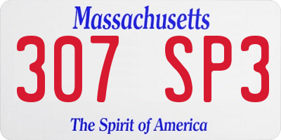 MA license plate 307SP3