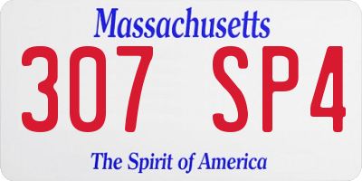 MA license plate 307SP4