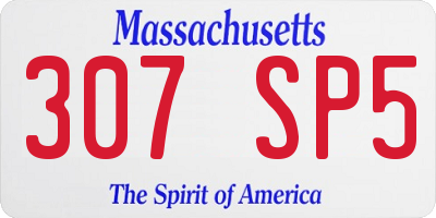 MA license plate 307SP5