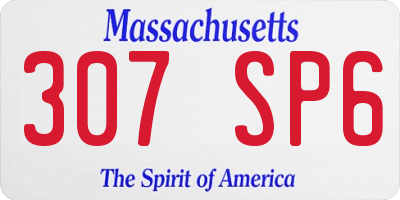 MA license plate 307SP6