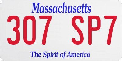 MA license plate 307SP7