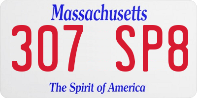 MA license plate 307SP8