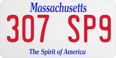 MA license plate 307SP9