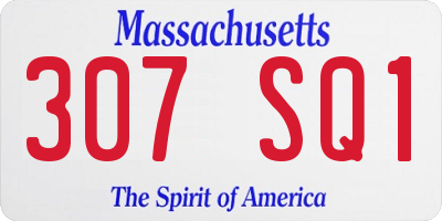 MA license plate 307SQ1
