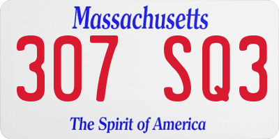 MA license plate 307SQ3