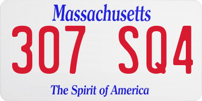 MA license plate 307SQ4