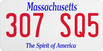 MA license plate 307SQ5