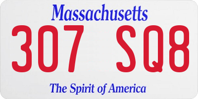MA license plate 307SQ8