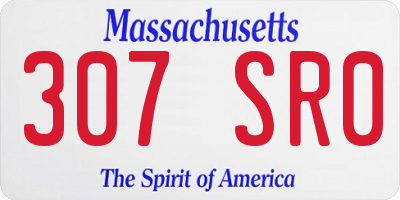 MA license plate 307SR0