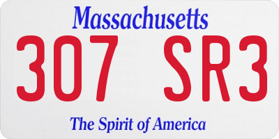 MA license plate 307SR3