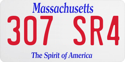 MA license plate 307SR4