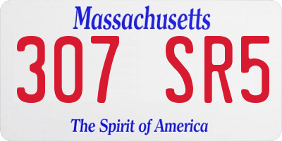 MA license plate 307SR5