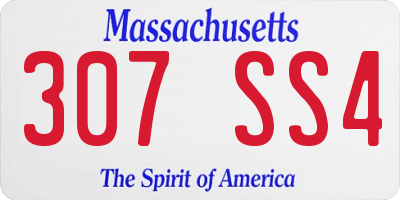 MA license plate 307SS4