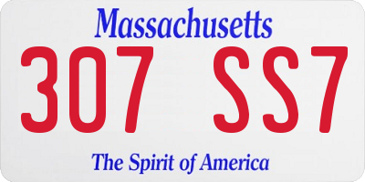 MA license plate 307SS7