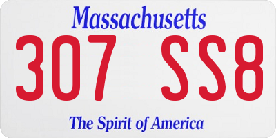 MA license plate 307SS8