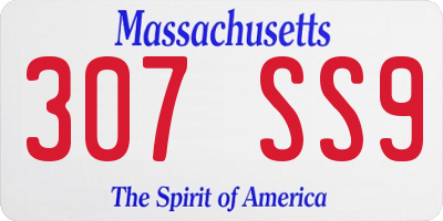 MA license plate 307SS9