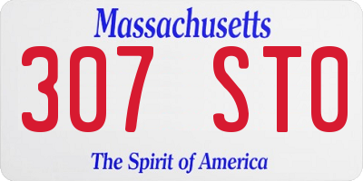 MA license plate 307ST0