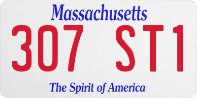 MA license plate 307ST1