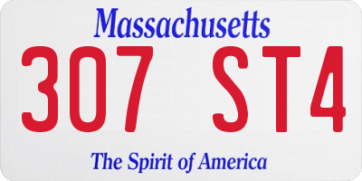 MA license plate 307ST4