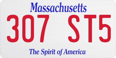MA license plate 307ST5