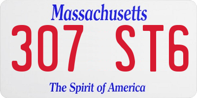 MA license plate 307ST6