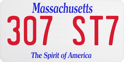 MA license plate 307ST7