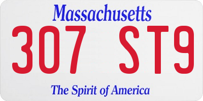 MA license plate 307ST9
