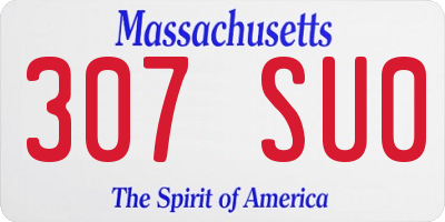 MA license plate 307SU0