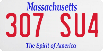 MA license plate 307SU4