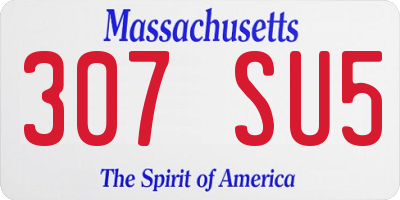 MA license plate 307SU5