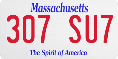 MA license plate 307SU7