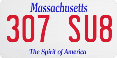 MA license plate 307SU8