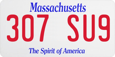 MA license plate 307SU9