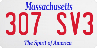 MA license plate 307SV3