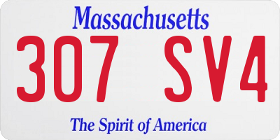 MA license plate 307SV4