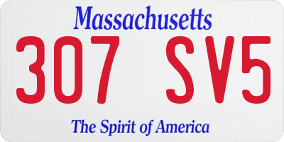 MA license plate 307SV5