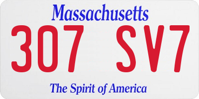 MA license plate 307SV7