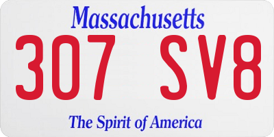 MA license plate 307SV8