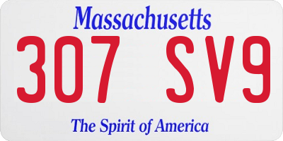 MA license plate 307SV9