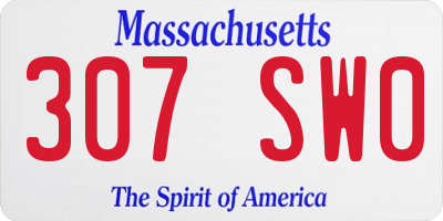 MA license plate 307SW0