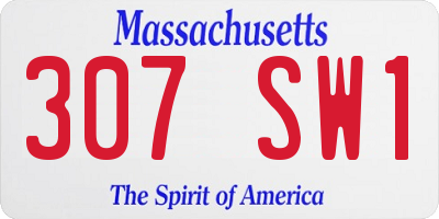 MA license plate 307SW1