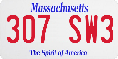 MA license plate 307SW3