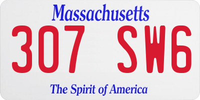 MA license plate 307SW6