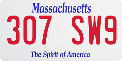 MA license plate 307SW9