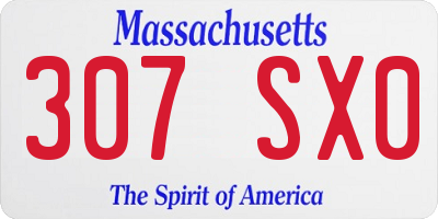 MA license plate 307SX0