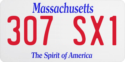 MA license plate 307SX1