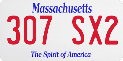 MA license plate 307SX2
