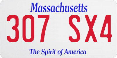 MA license plate 307SX4
