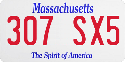 MA license plate 307SX5