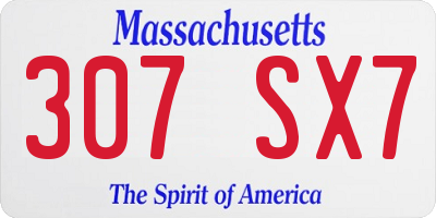 MA license plate 307SX7